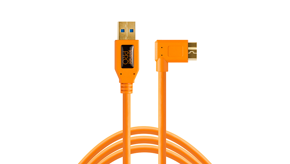 TetherPro USB 3.0-Micro-B Right Angle ORANGE